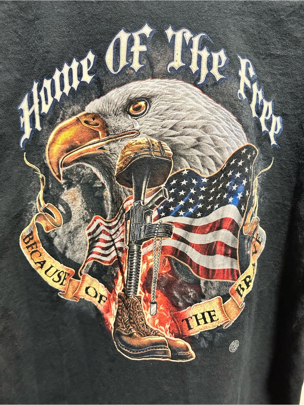 Home Of The Free Because Of The Brave Patriotic Graphic T-Shirt - Picture 3 of 7